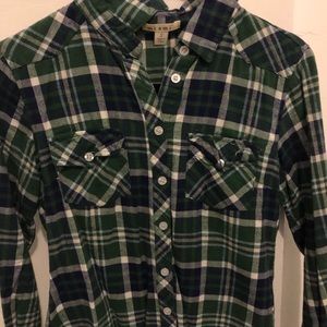 Green plaid shirt